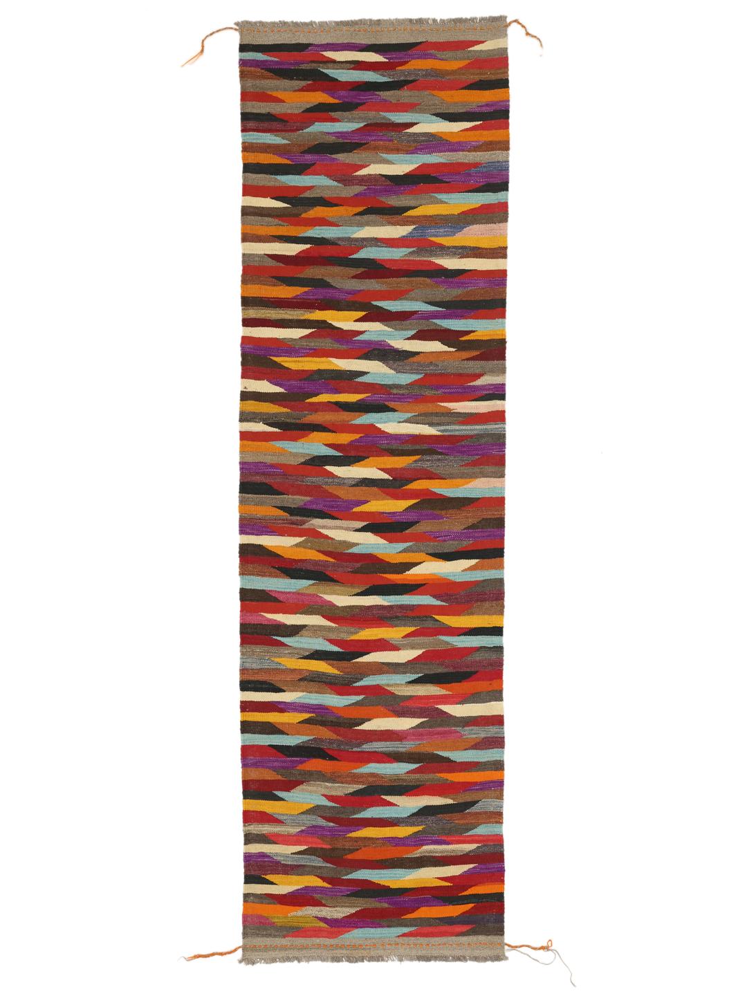 Handmade Afghan Kelim Ariana runner rug in multicolor
