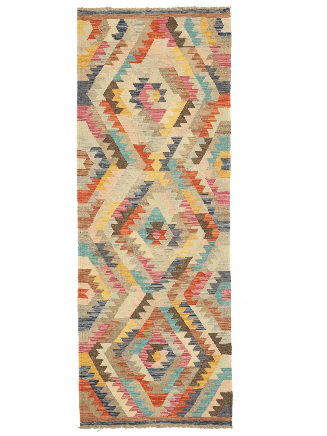 Handmade runner rug from Afghanistan in multicolor
