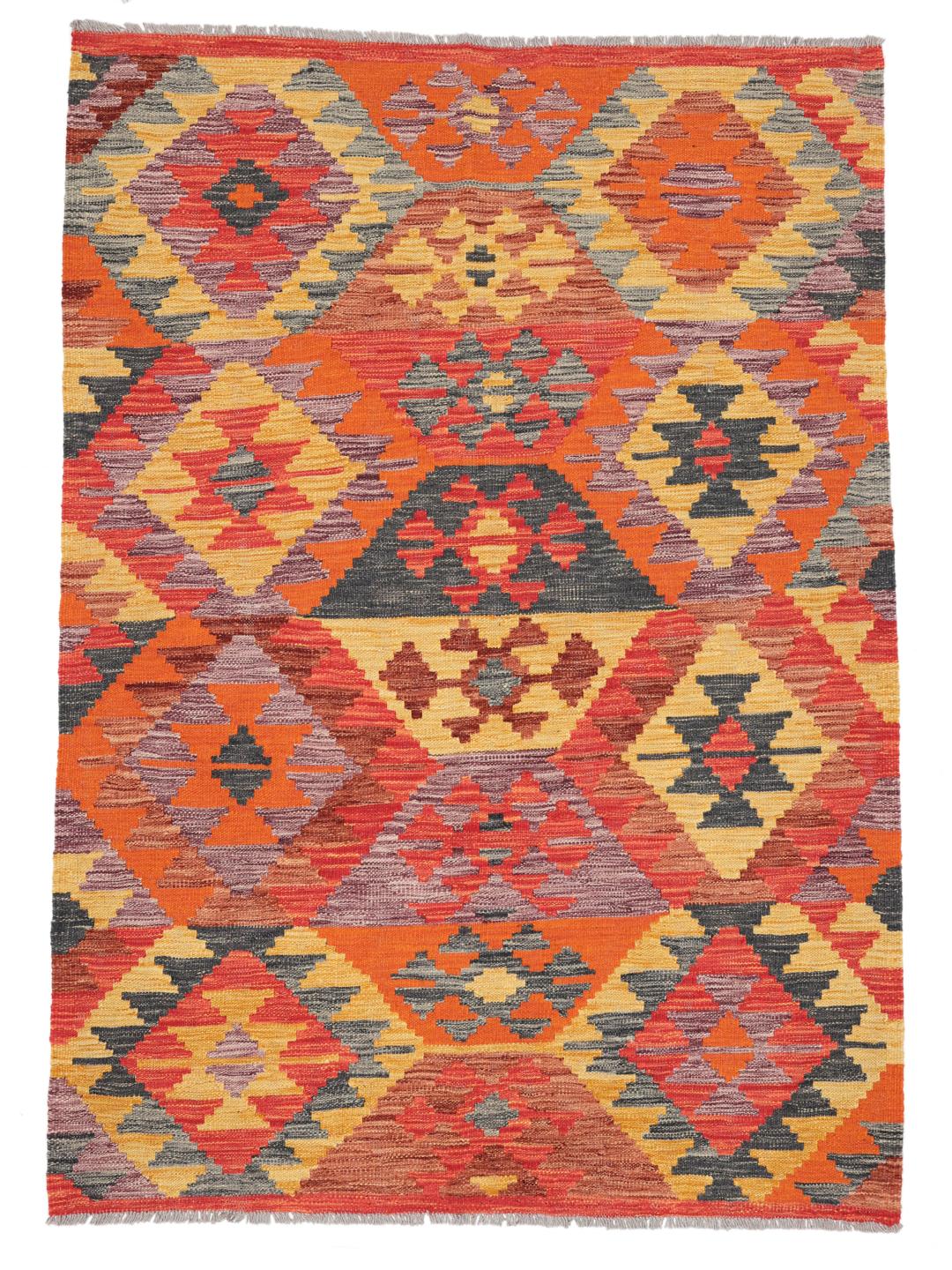 Handmade rectangular rug from Afghanistan in multicolor