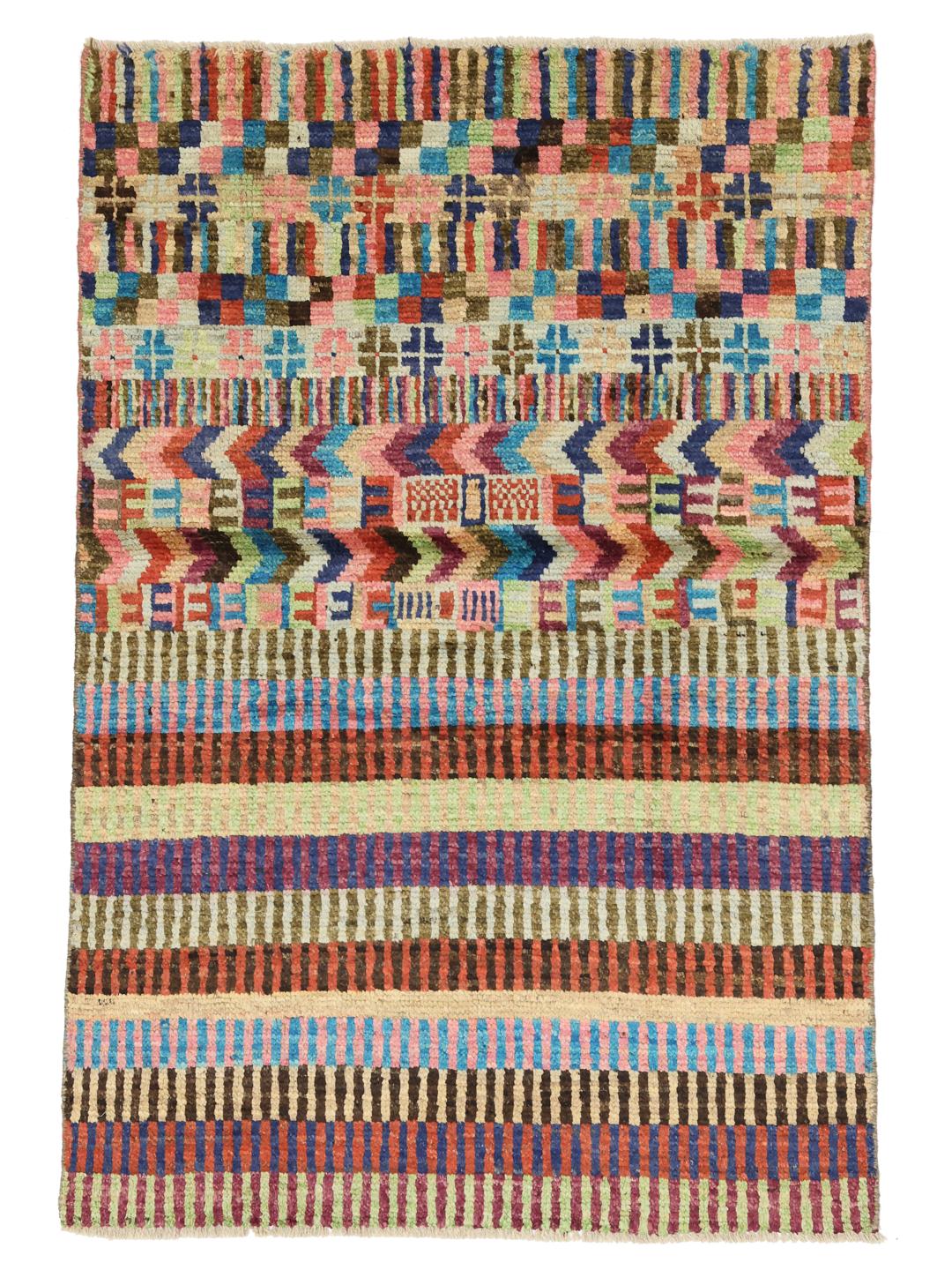 Handmade rug from Afghanistan in multicolor
