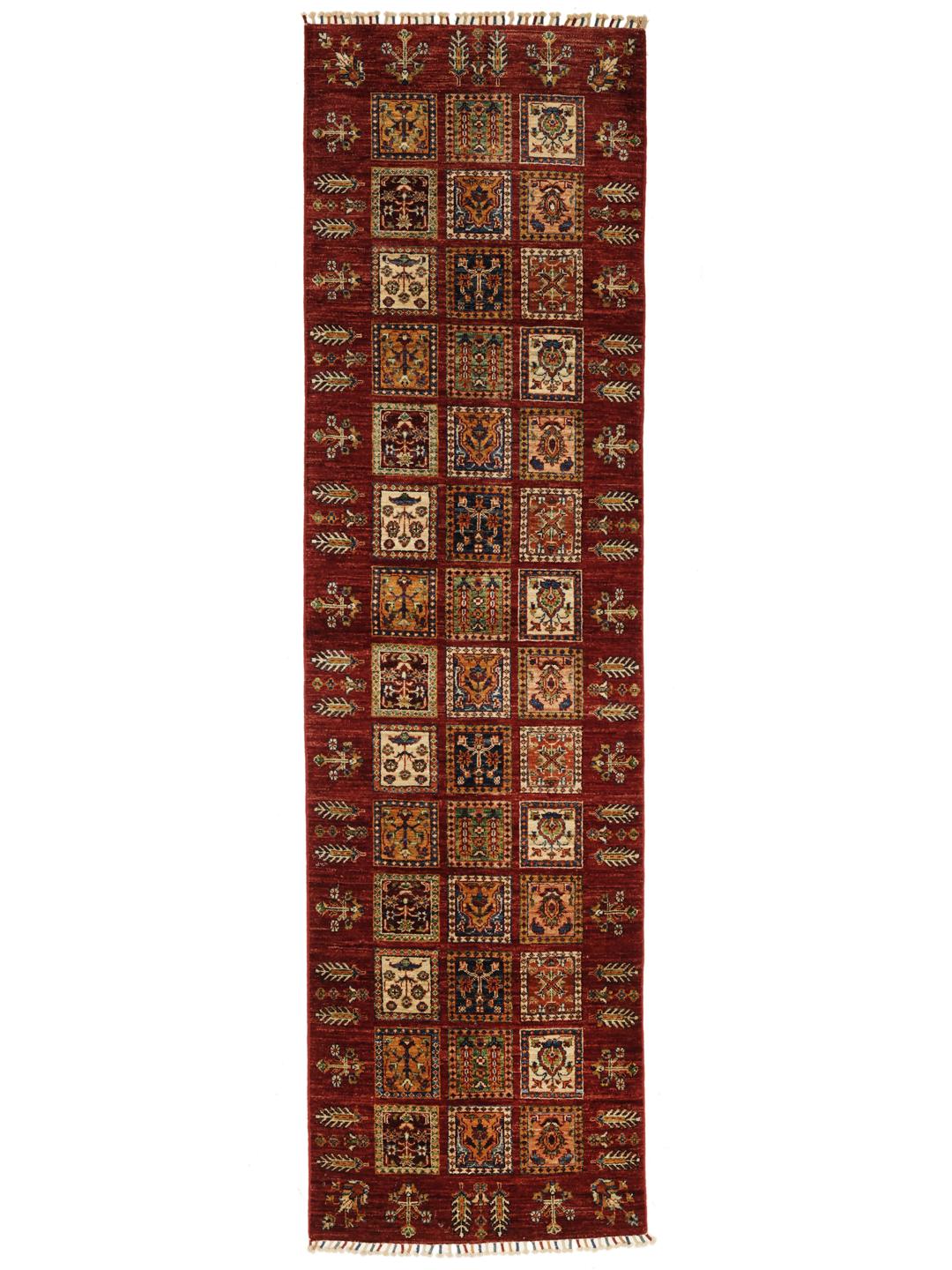 Handmade runner rug from Afghanistan in red