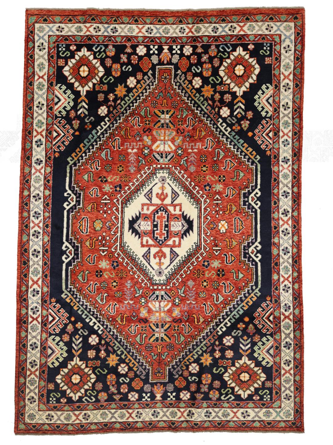 Handmade Afghan rug in multicolour