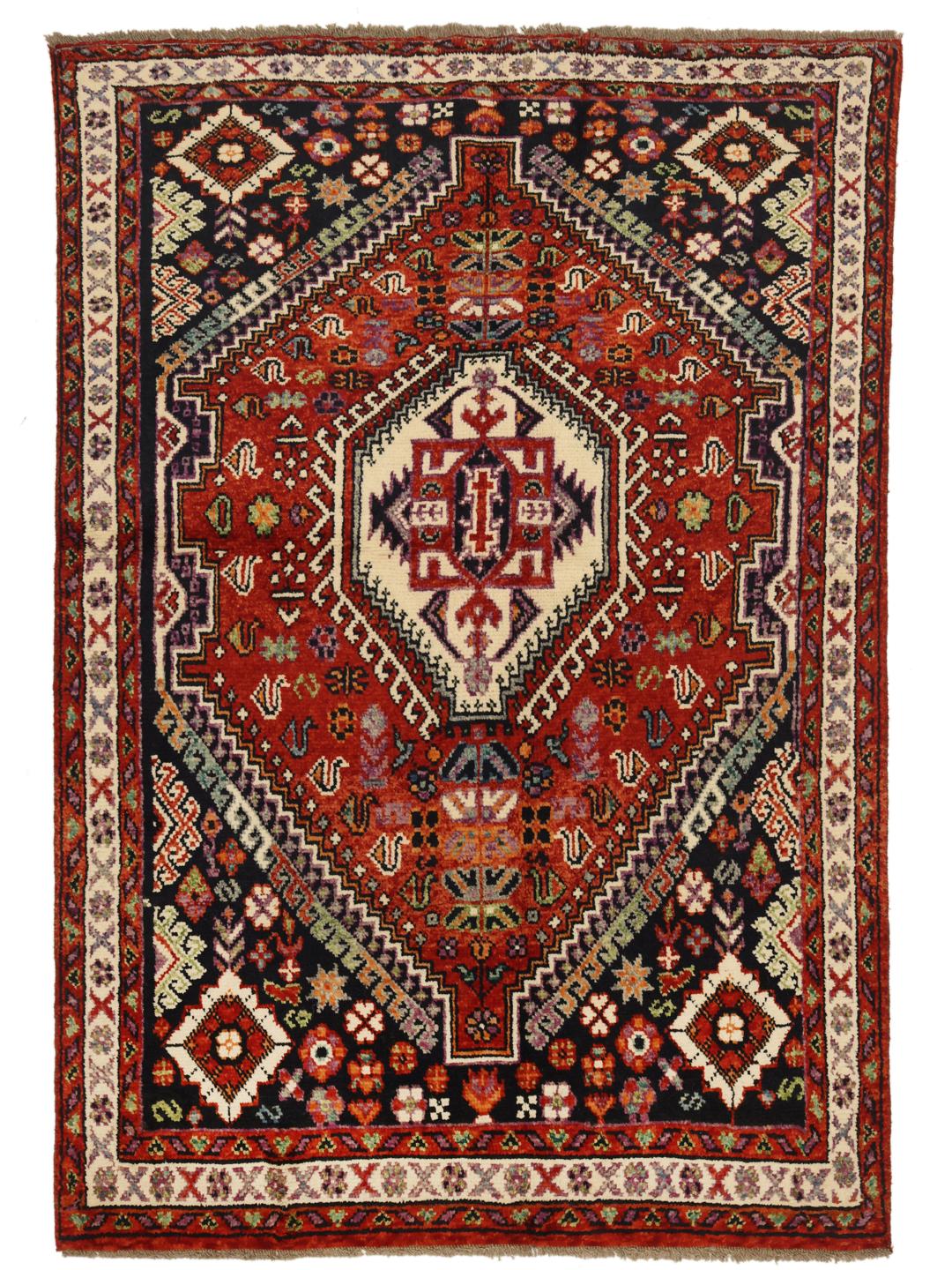 Kazak rug from Afghanistan in red and black