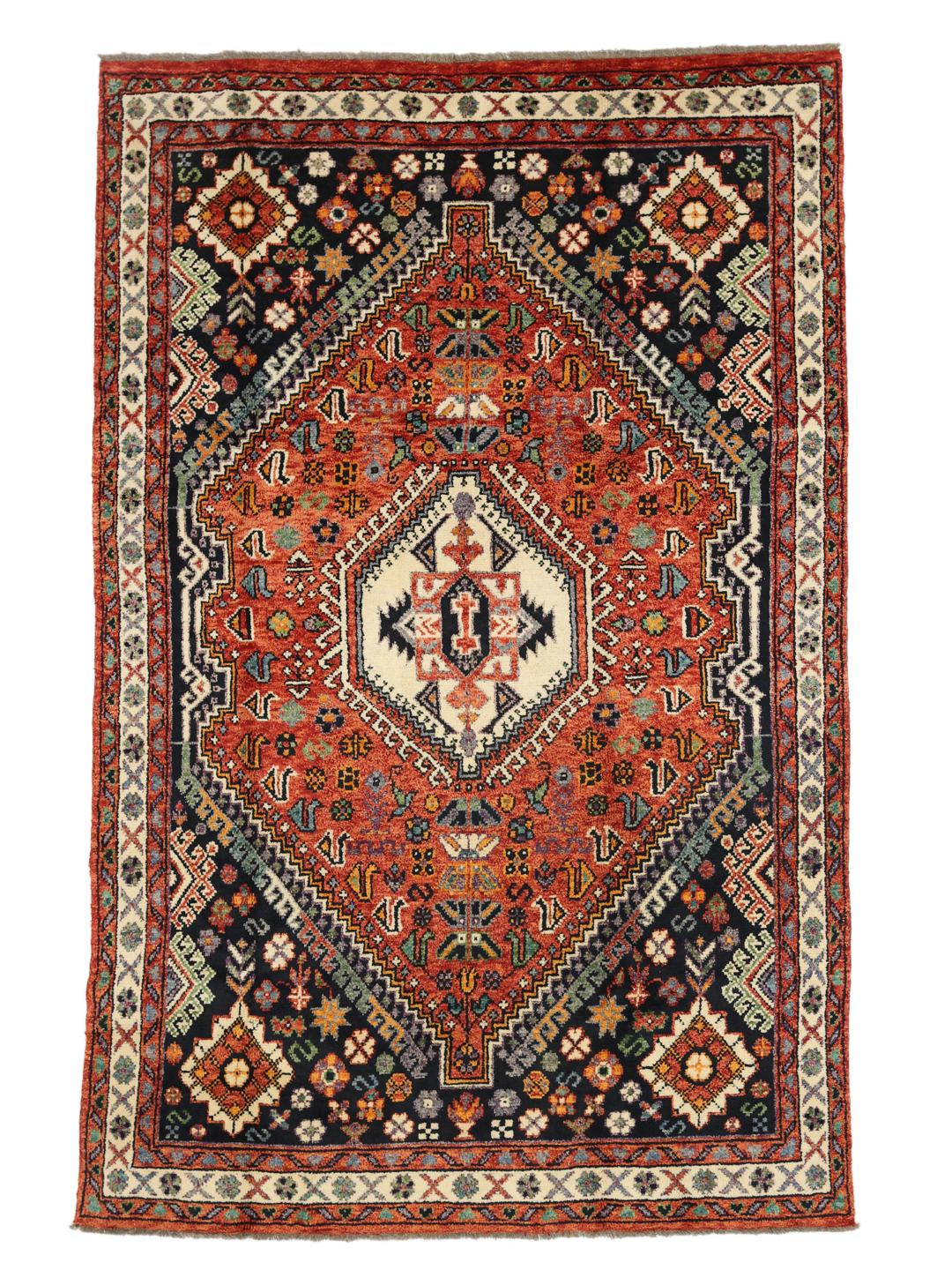 Handgeknüpfter Kazak-Teppich aus Afghanistan mit geometrischen Mustern aus mehrfarbiger Wolle.