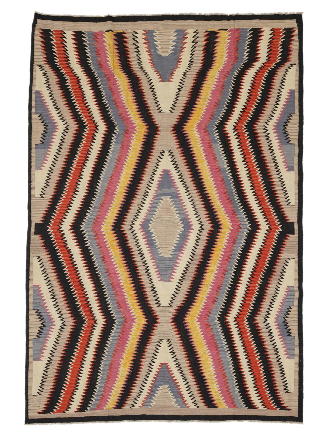 Handmade Afghan Kelim Modern multicoloured rug