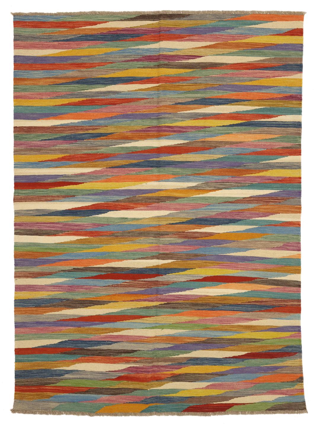 Handwoven Afghan Kelim Modern multicolor rug