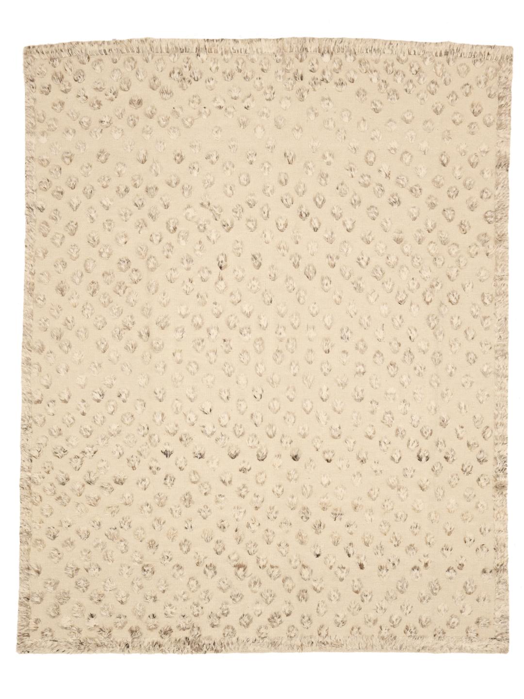 Hand-knotted Berber Style rug from the Middle East in a neutral beige tone