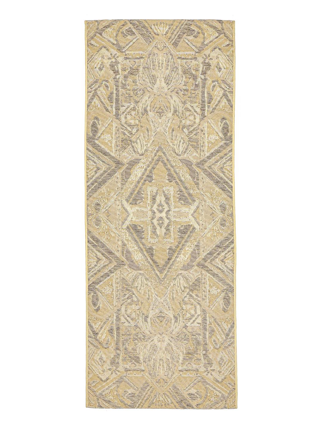 Beige loper met geometrische ruitpatronen