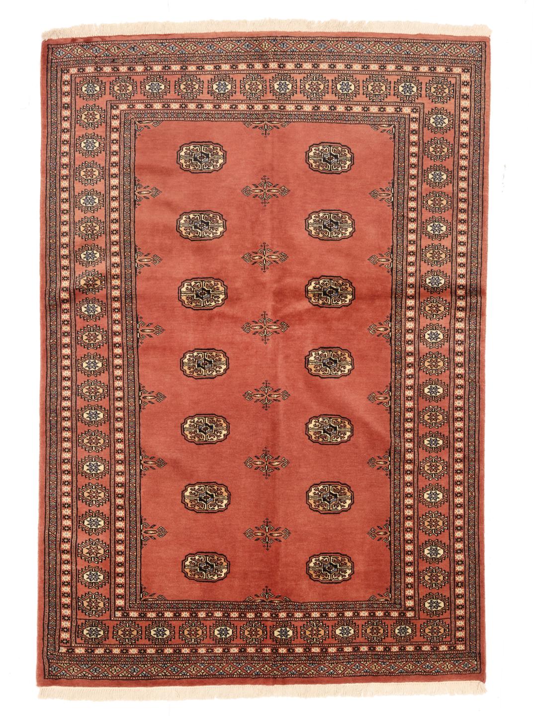 Handmade Pakistan Bokhara rug in red