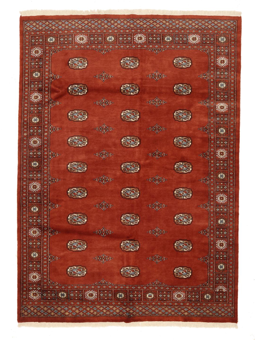 Tapis en laine du Pakistan noué à la main de couleur rouge