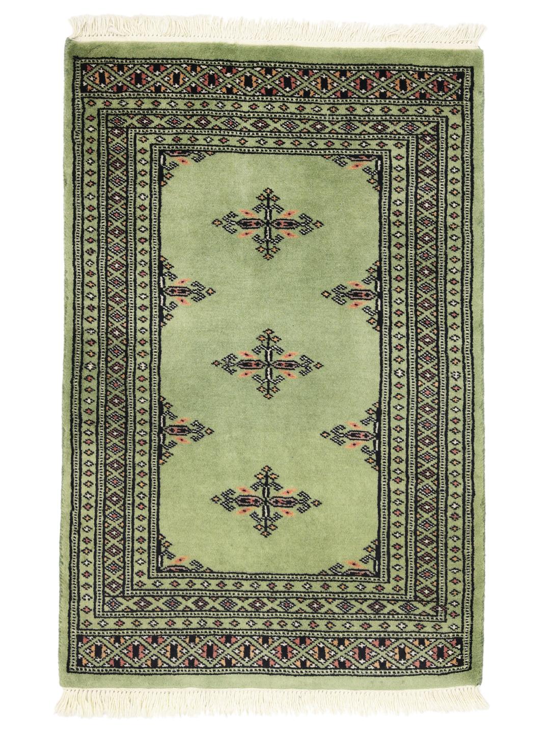 Handmade Pakistani rug in green