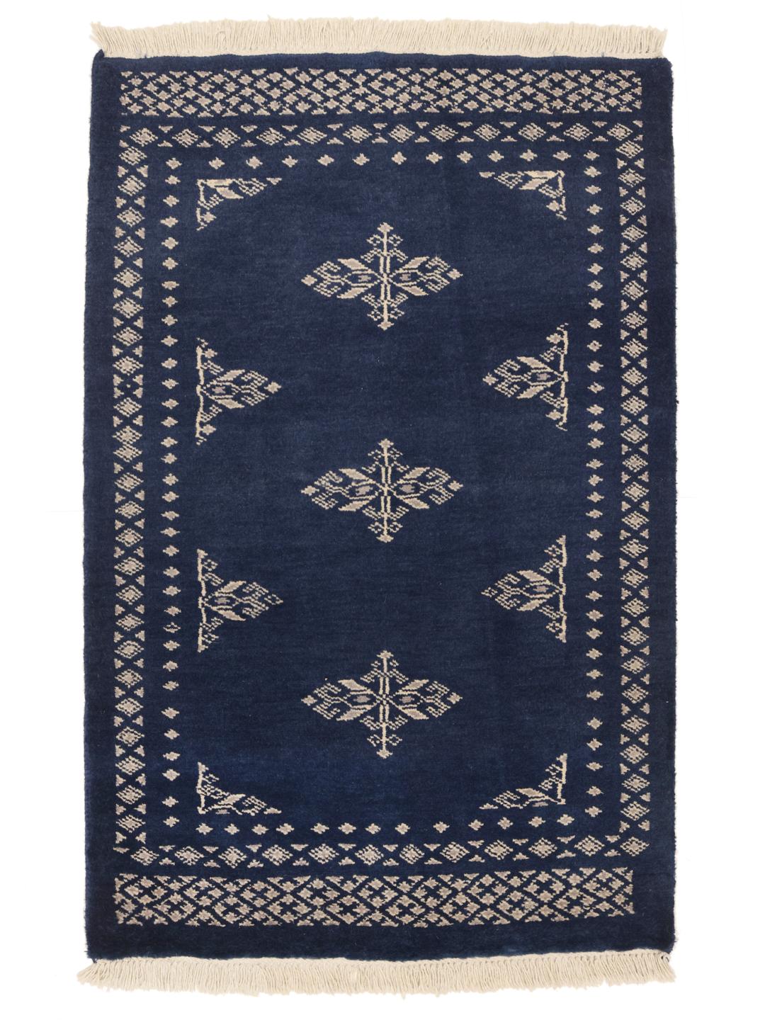 Handmade Pakistan rug in dark-blue