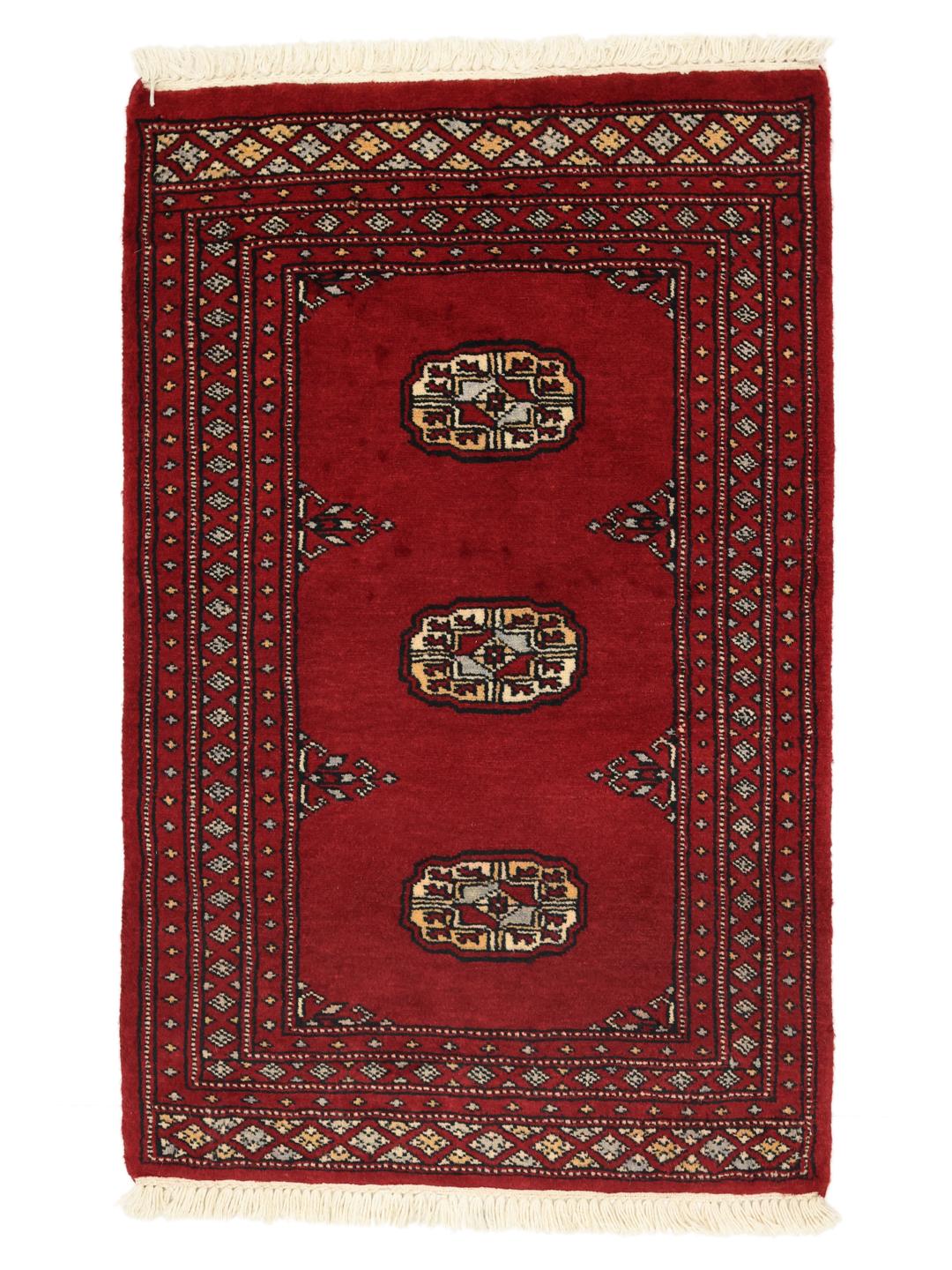 Handmade Pakistan Bokhara 2ply red rug