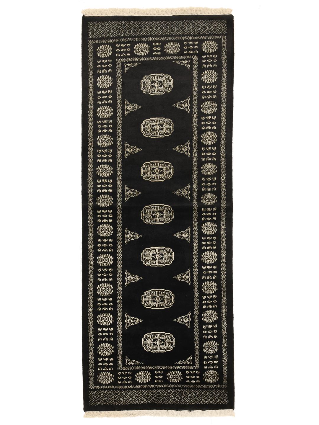 Tapis couloir du Pakistan en couleur noire