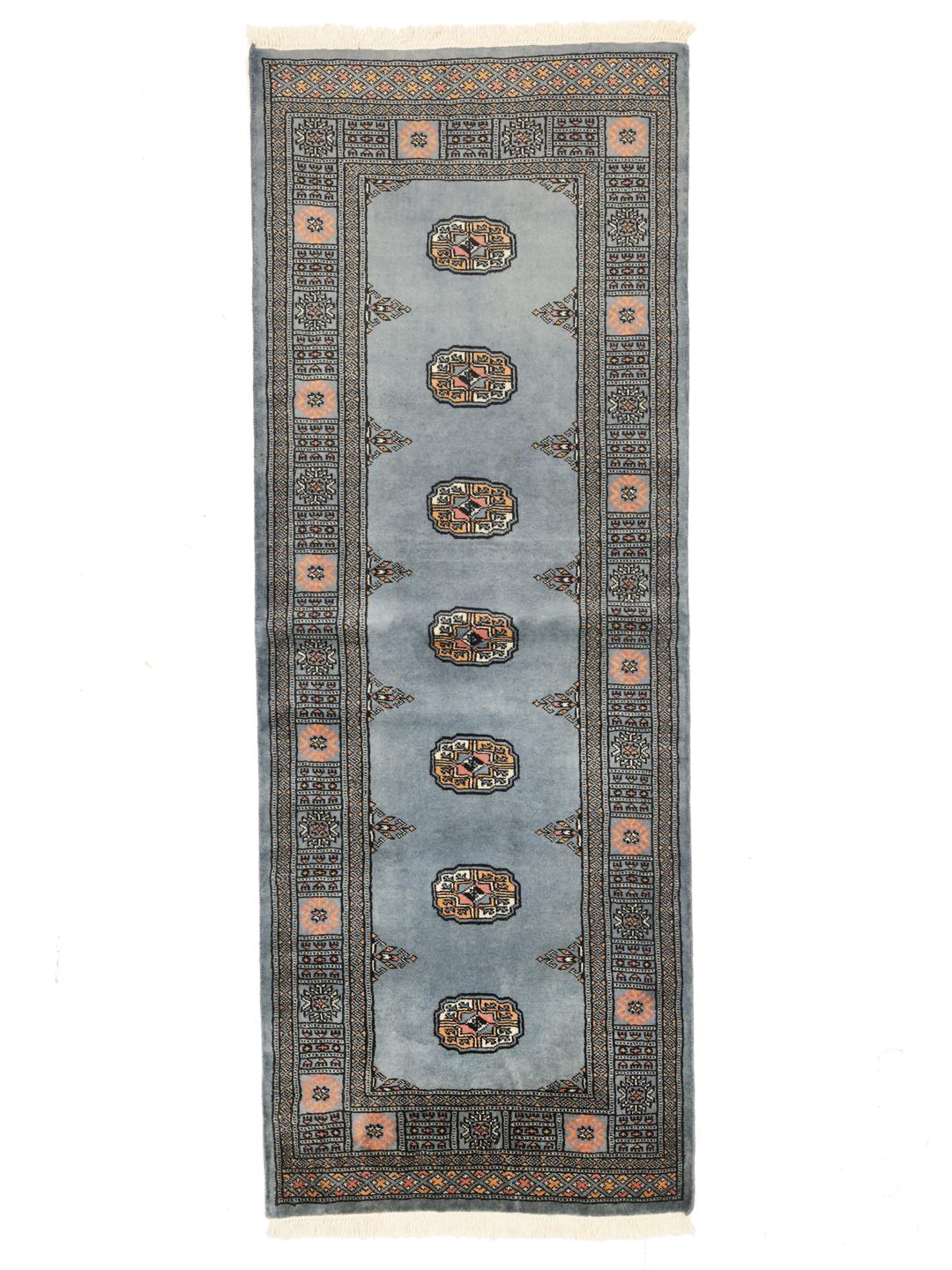 Handmade runner rug from Pakistan in blue