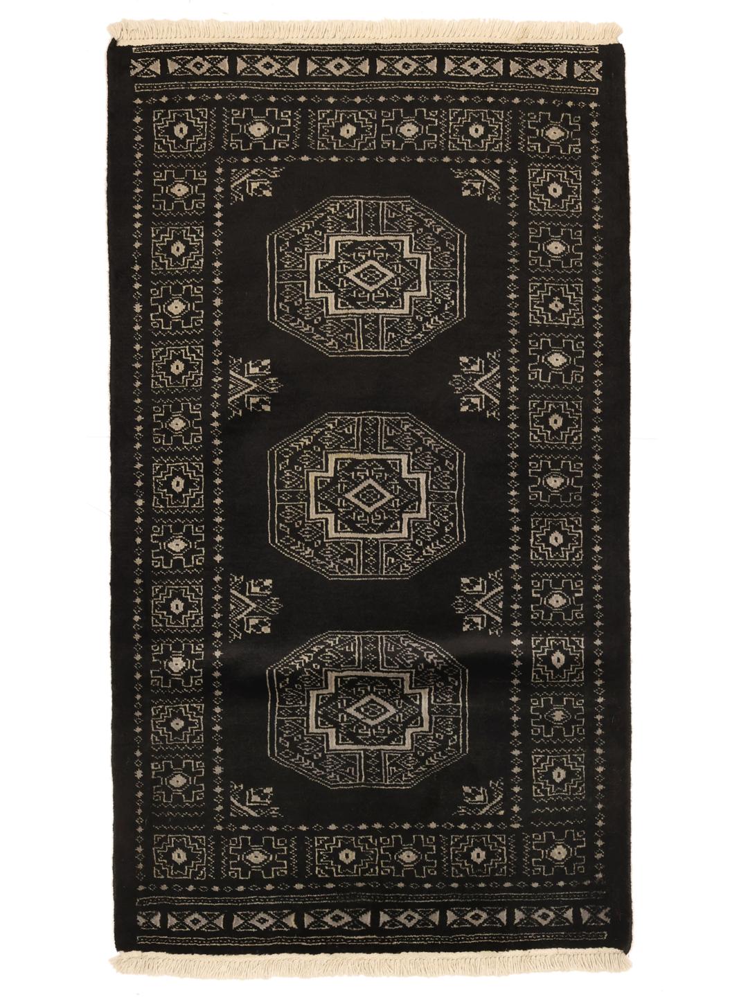 Handmade Pakistan rug in black