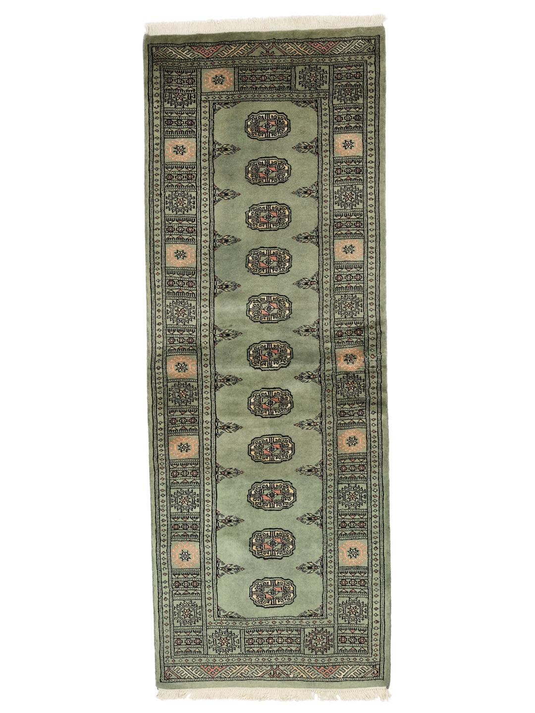 Runner rug from Pakistan in green