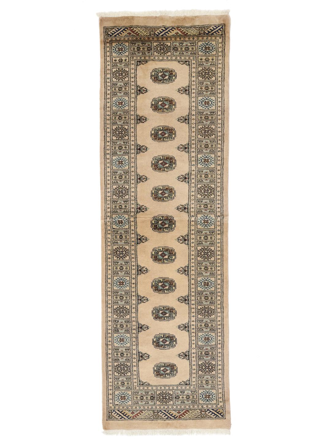 Handgeknoopte Pakistaanse Bokhara loper in beige