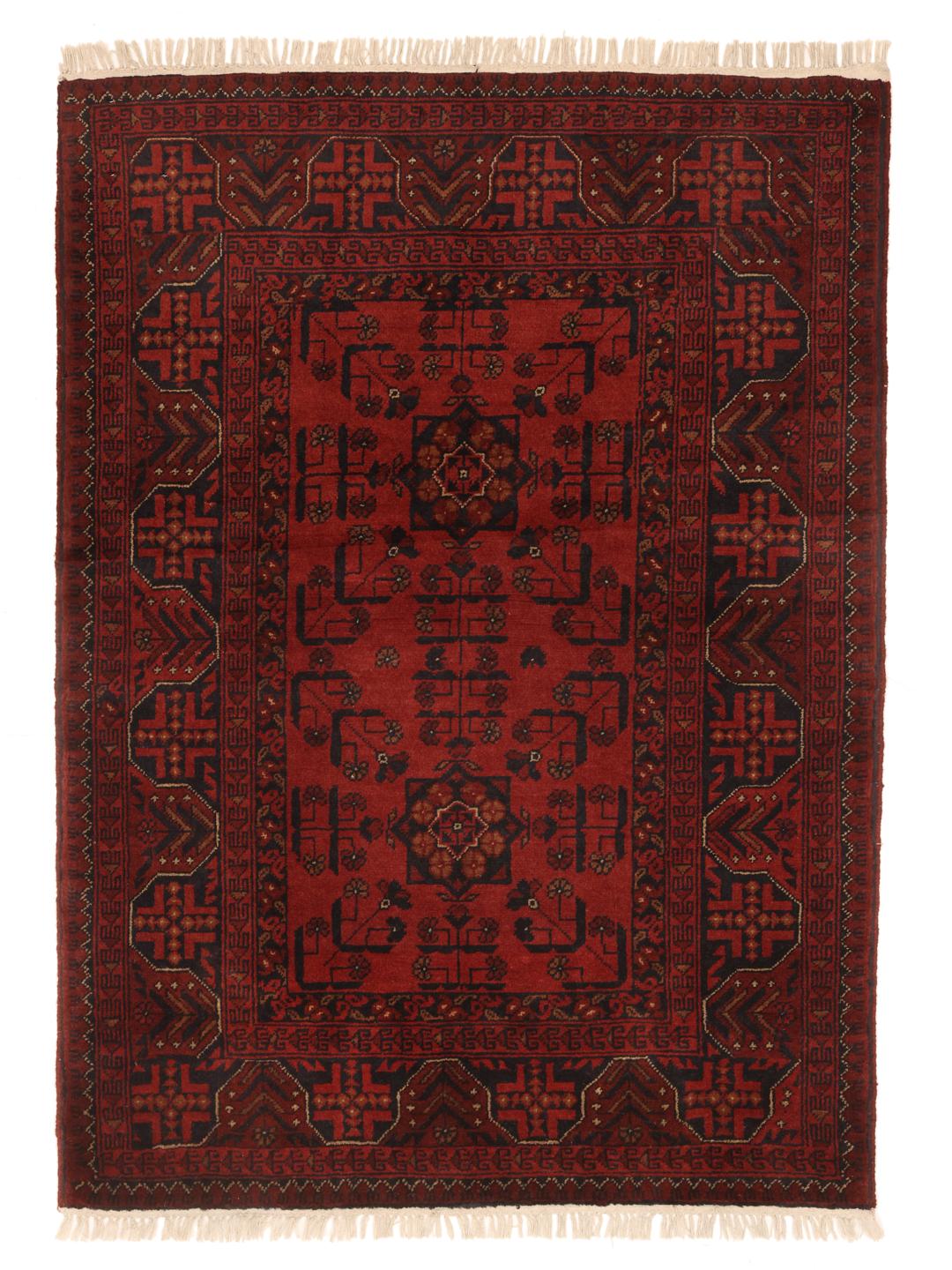 Handgemaakt Afghaans Khal Mohammadi tapijt in rood