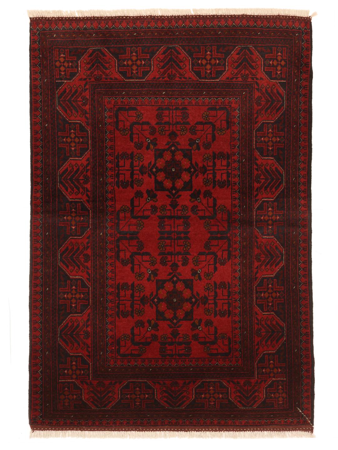 Vloerkleed uit Afghanistan in het rood
