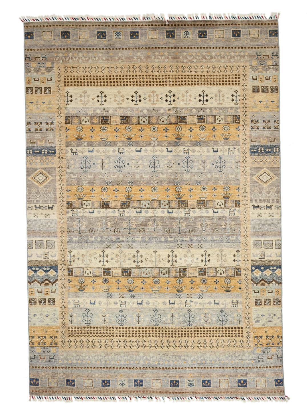 Handmade Afghan rug in multicolour