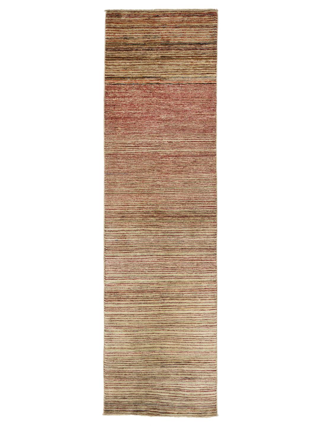 Gabbeh Modern loper tapijt uit Afghanistan in rood en beige