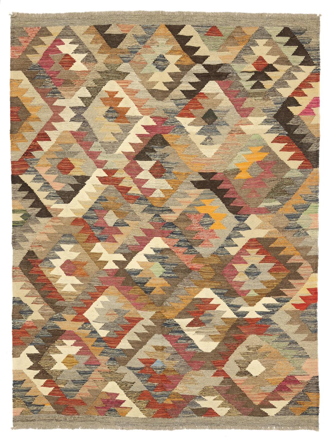 Tapis en laine multicolore tissé à la main en Afghanistan