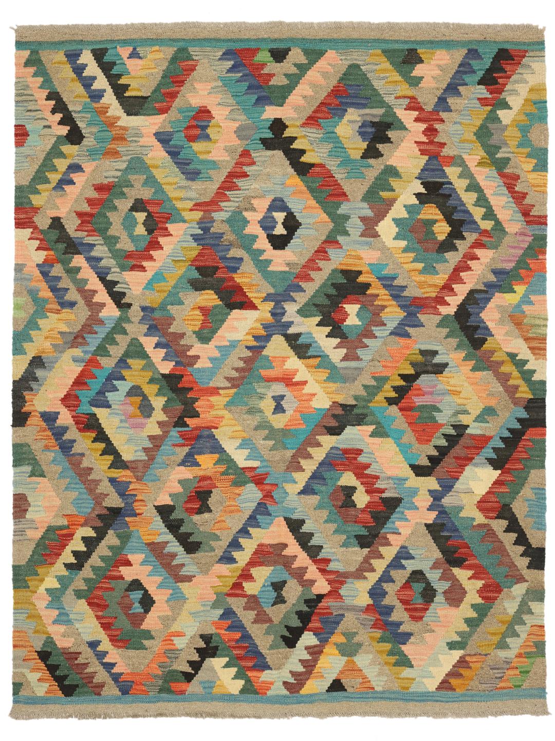 Tapis Kilim Ariana multicolore tissé à la main en provenance d'Afghanistan