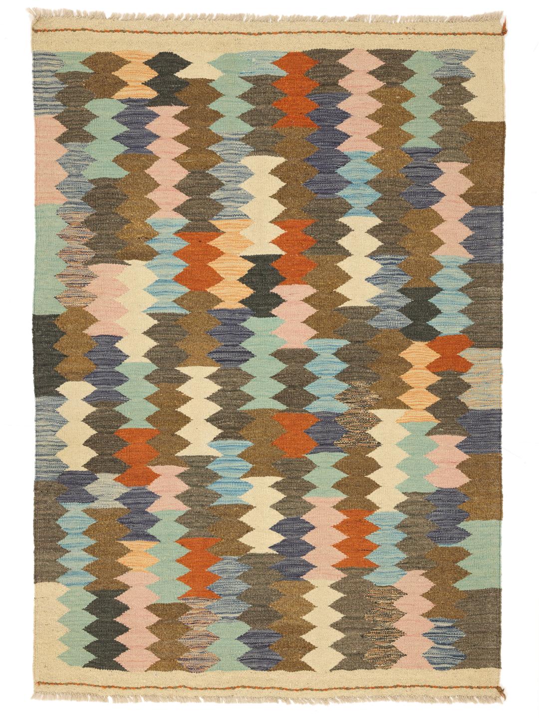 Hand-woven multicolor Kelim Ariana Trend rug from Afghanistan