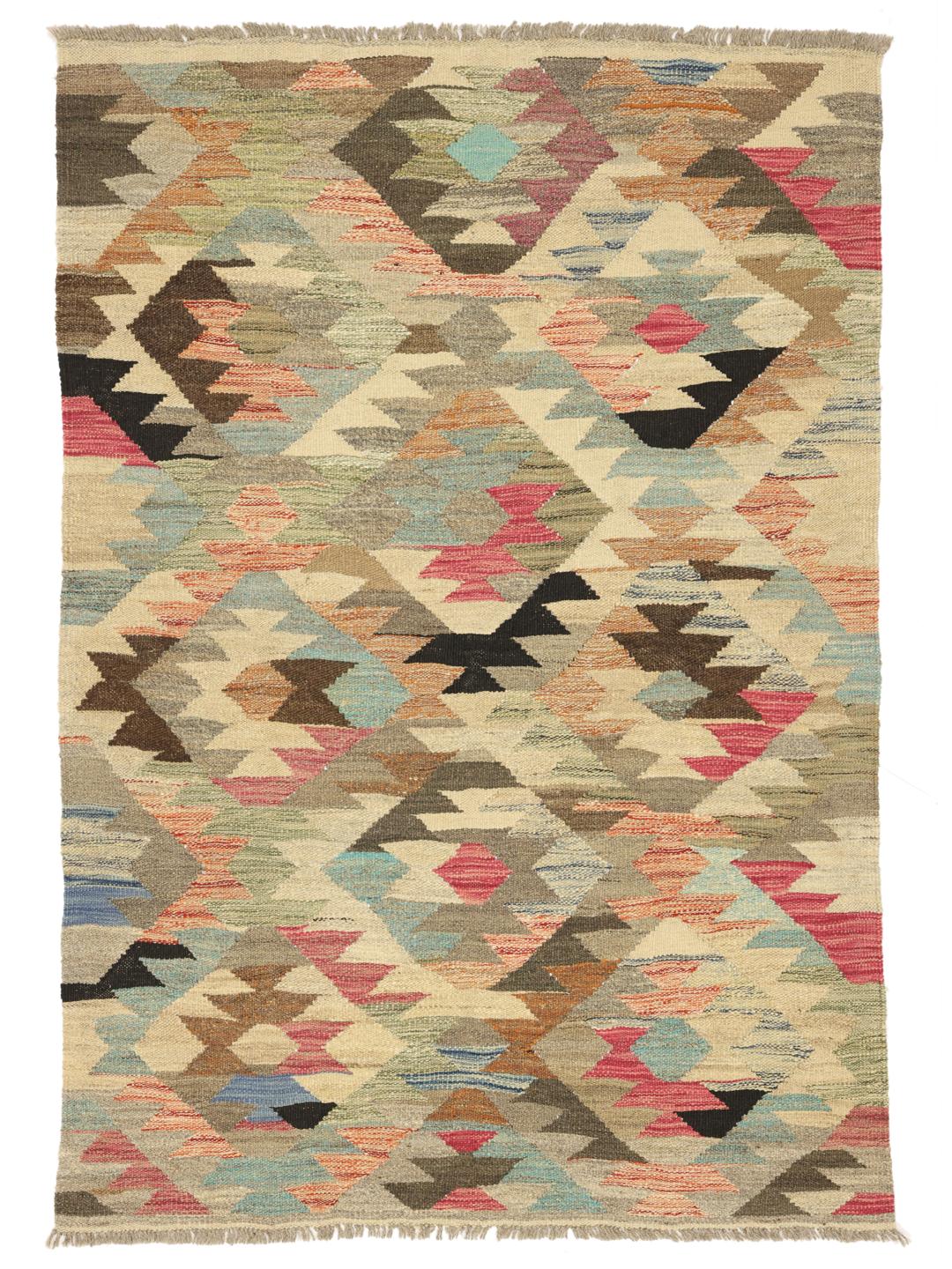 Hand-woven multicolor Kelim Ariana Trend rug from Afghanistan