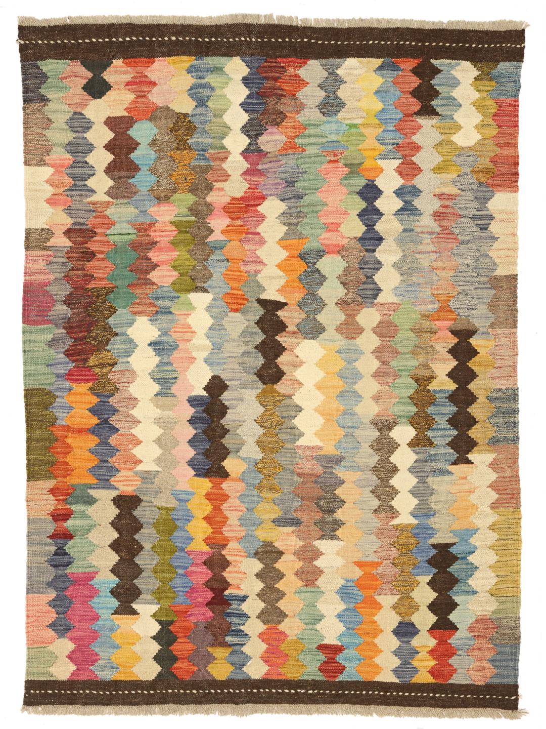 Handgeweven multikleur Kilim Ariana kleed uit Afghanistan