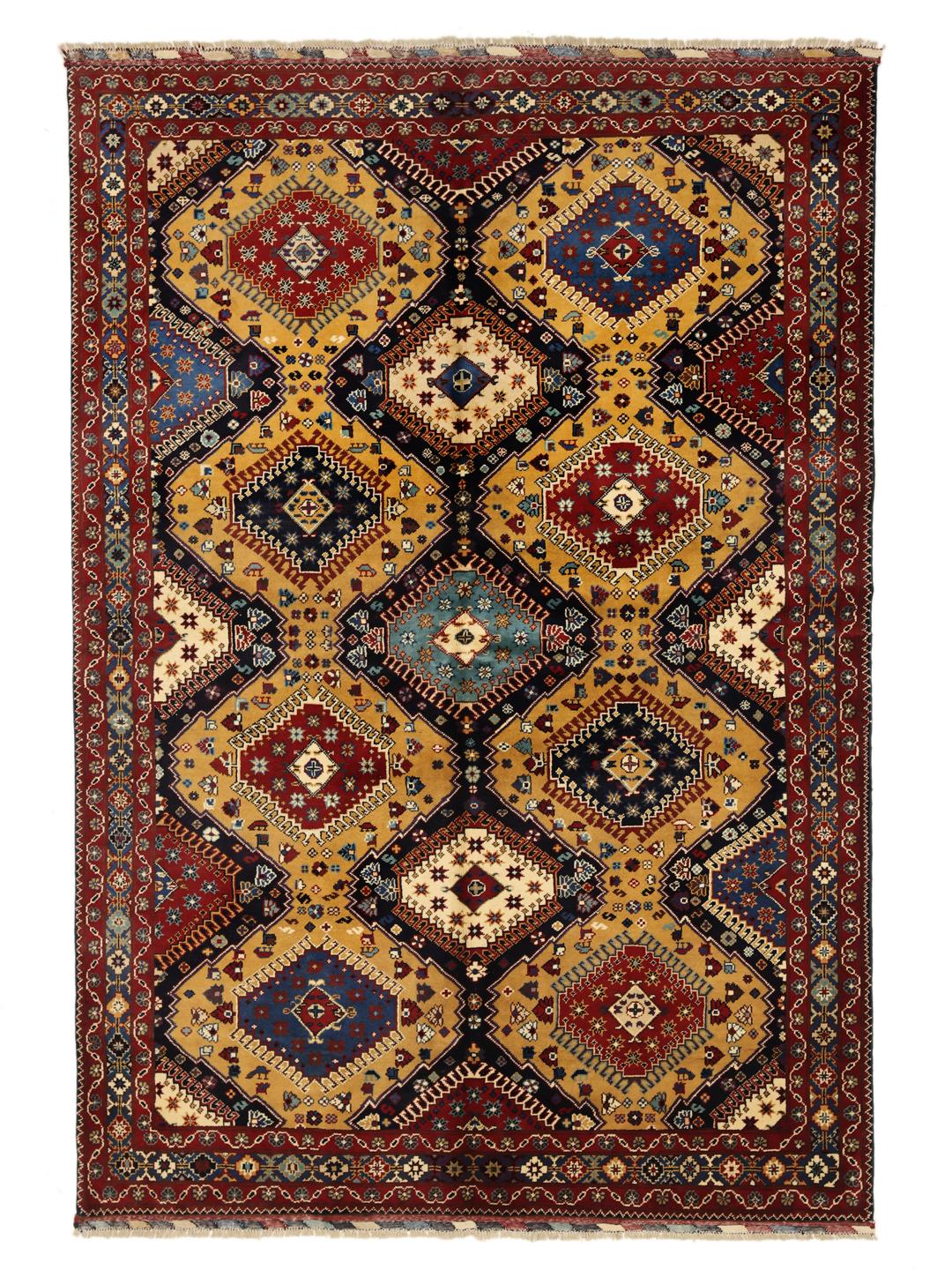 Hand-knotted multicolor wool rug from Afghanistan